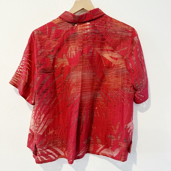 Anthropologie Maeve Sheer Sun Palm Button Up  |R6 - Picture 7 of 9